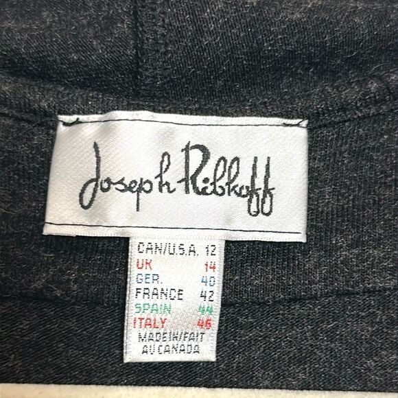 Joseph Ribkoff Women's Charcoal Gray Long Sleeve Shark Bite Knit Midi Dress US12 - Picture 9 of 10